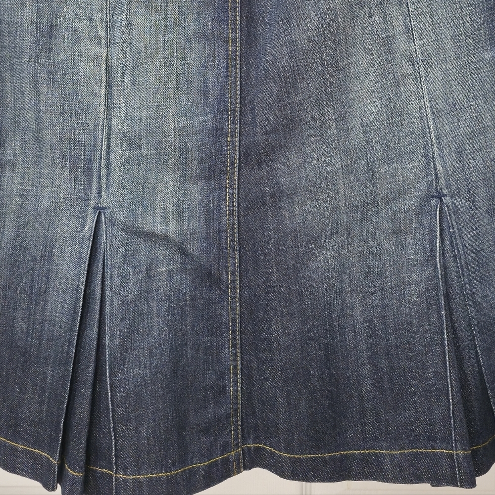 Tristan & Iseut Cargo Denim Skirt Low Rise Dark Blue Y2K Skirt US4 - Picture 8 of 11